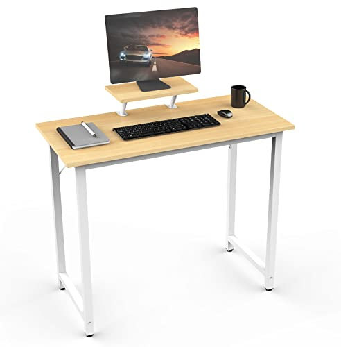Lvhecforhm Escritorio Roble para Ordenador apto para Oficinas, Salón y Hogar - 80x40x75cm - Mesa de trabajo para el Hogar con Bandeja para Monitor