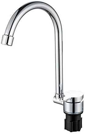 Riloer Faltbarer Wohnmobil-Wasserhahn, universell für Auto, Wohnwagen, Wohnmobil, 360 ° drehbar, Kalt- und Warmwassermischer, Wasserhahn