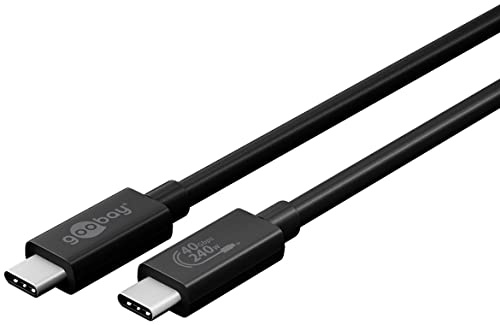 goobay 61716 USB4 Kabel Gen 3x2 / USB C auf USB C Schnellladekabel 240W 48V 5A / 40 Gbits Datenübertragungsrate/Zertifiziertes USBC 4.0 Kabel / 0,7m