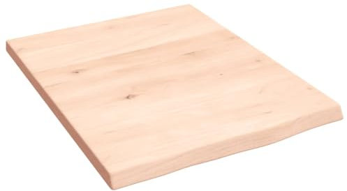 vidaXL Étagère Murale, Dessus de Table avec Bord Vivant, Tablette Suspendue avec Rangement, Rustique, Bois de Chêne Massif Non Traité
