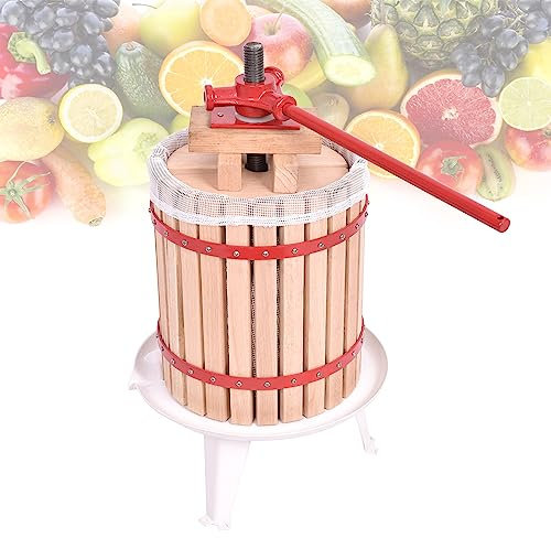 SUBTLETY 18L Manuell Obstpresse Weinpresse Saftpresse Tragbare Fruchtpresse Maischepresse Apfelpresse Obstmühle mit Handkurbel & Pressnetz für Beeren Fruchtsäfte Obstweine Apfelsaft