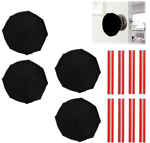 UFURMATE Door Handle Covers, 4Pcs Black Decorative Round Knob Covers, Soft Anti-Static Safety Protector Glove for Doorknob