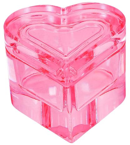 Beavorty Plato De Acrílico Para Uñas Tazón De Polvo De Plato De Cristal Taza De Cristal De Polvo Líquido Soporte Para Plato De Monómero Soportes Vaso De Cristal Envase En Forma De Corazon