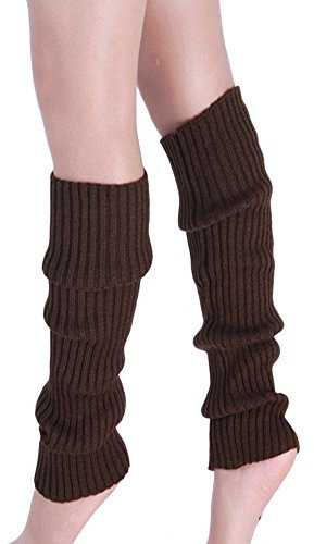 Damen Beinstulpen Gerippte Beinlinge Socken Lange Beinwärmer Stiefel Knöchelwärmer für 80er Jahre Party Tanz Schweißbänder Set und Haarring für Die Meisten Frauen