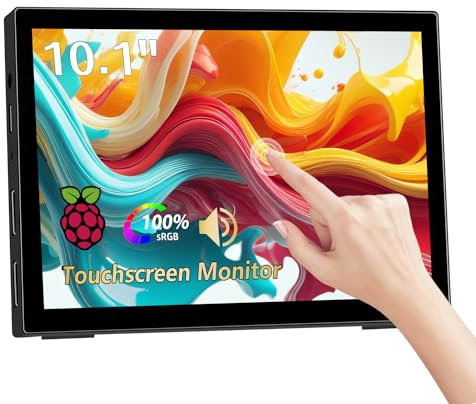 Portable Monitor Touchscreen 10.1 Zoll Laptop Tragbarer Monitor Touchscreen HDMI USBC Bildschirm Full HD 1920x1200 IPS Display, tragbarer externer Bildschirm für PC Computer Laptop PS4 PS5 Ras Pi