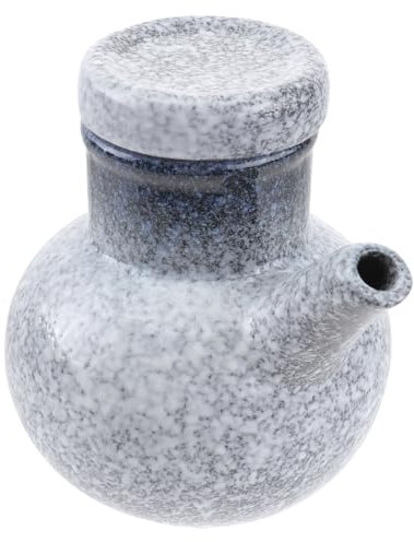 Cabilock Keramik-Sojasaucen-Spender 2 Stück 300 Ml Japanischer Stil Shoyu-Aufbewahrungsflasche Topf Essigbehälter Flüssiges Gewürzsirupglas Mit Deckel Für Zuhause Küche Restaurant