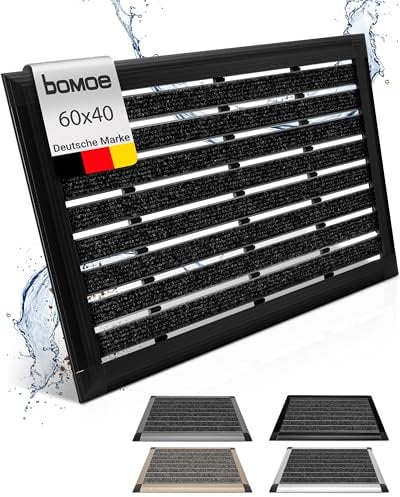 bomoe Fussabtreter Aussenbereich Alu Fußmatte 40x60 cm AluGant Haustür Fußabtreter Außen Schuhabstreifer– Eingangsmatte Alu-Fußmatten Fußabstreifer Aussen Abtreter Fußmatte Außen Anthrazit