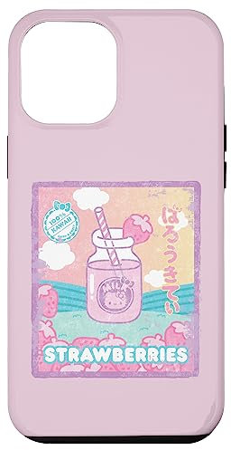 Hülle für iPhone 15 Pro Max Hello Kitty Strawberry Milchflasche