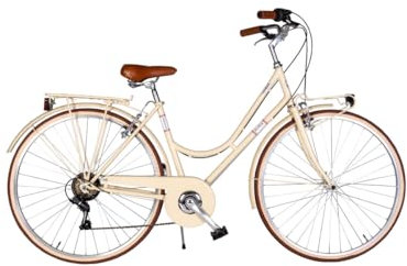 Via Veneto the Original - Damenfahrrad Condorino Lady 28 Zoll, 6-Gang-Schaltung, Größe 46, Beige Cappuccino, Retro Vintage Citybike aus Stahl | VV601L