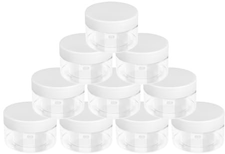 YKUKIZEE 30 Pack Small Plastic Jars with White Lids 100 ml, Empty Clear Plastic Storage Containers Jars with Screw Lids, Wide Mouth Round Slime Containers for Spices DIY Craft Bean Grain Bead Kitchen