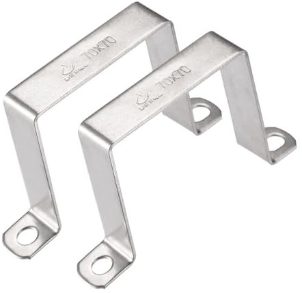 MACHSWON 68 x 72mm U Shaped Strut Connector Bracket 304 Stainless Steel Square Pipe Clamp for Door Closed Bar Holder Pack of 6