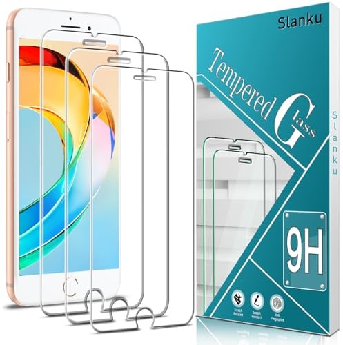 Slanku Schutzglas für iPhone SE 3/2/SE 2022/2020 folie Schutzfolie | 3 Stück Panzer Frei von Kratzern, 9H Härte, 0.33mm Ultra-Klar Displayschutzfolie, Blasenfrei, Ultrabeständig