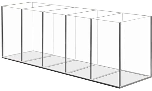 heavenlife Pot à Crayon en Acrylique Transparent, Porte-stylo à 5 Compartiments, Rangement Pinceaux Maquillage, Organisateur de Bureau pour Papeterie Cosmétiques Pinceau Cosmétique