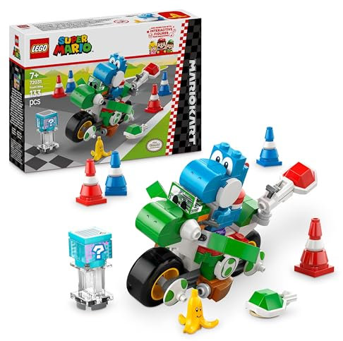 LEGO Super Mario: Mario Kart – Yoshi-Bike, Nintendo Abenteuer-Set zum Sammeln, Geschenk für Kinder, Jungen, Mädchen und Gamer ab 7 Jahren, Sammlerstück mit Yoshi Figur 72031
