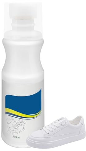 CDRPD 1pcs Limpiador Zapatillas Blancas,100 ml Limpia Zapatillas Blancas,Limpiador de Zapatos Blanco,Limpiadores de Calzado con Esponja Limpieza Aplicador,Shoes Cleaner Cuidado de Las Zapatillas