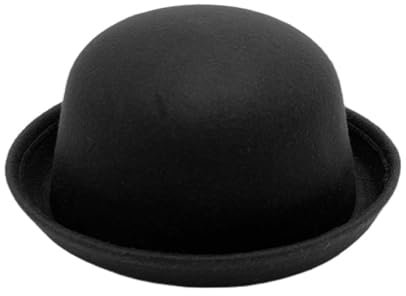 HIQIU Leicht Dünn Bowler Hut Herren - Klassische Roll-up Derby Filz Hut Damen Fedora Melone Hüte (DE/NL/SE/PL, Alphanumerisch, Einheitsgröße, M, Erwachsene# Schwarz)