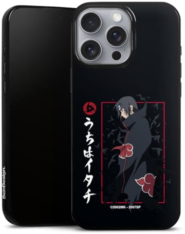 Slim Case extra dünn kompatibel mit Apple iPhone 16 Pro Max Silikon Handyhülle schwarz Hülle Itachi Uchiha Offizielles Lizenzprodukt Naruto Shippuden