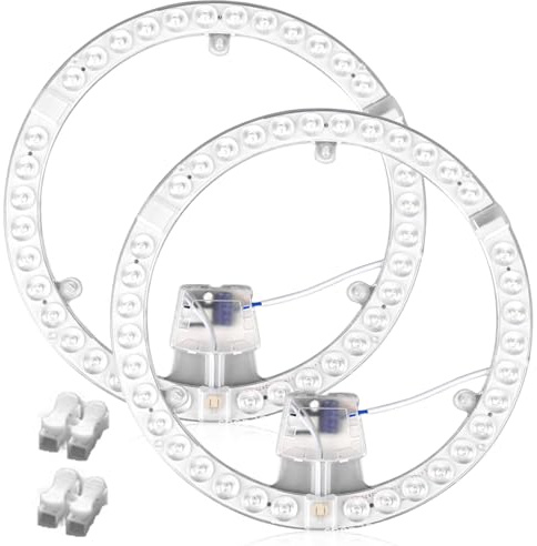 GAOUTO 2 Pack LED Modul Umrüstsatz: 36W LED Modul für Deckenleuchten,Umrüstplatine mit Haltemagneten, Retrofit Platine für Deckenleuchte, Ringmodul Ringlampe Ø 23 cm,Weiß 6000K,Nicht Dimmbar