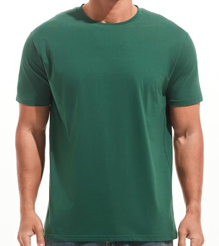 RONOMO Men's Solid Color Comfortable T-Shirt(JS Green L)