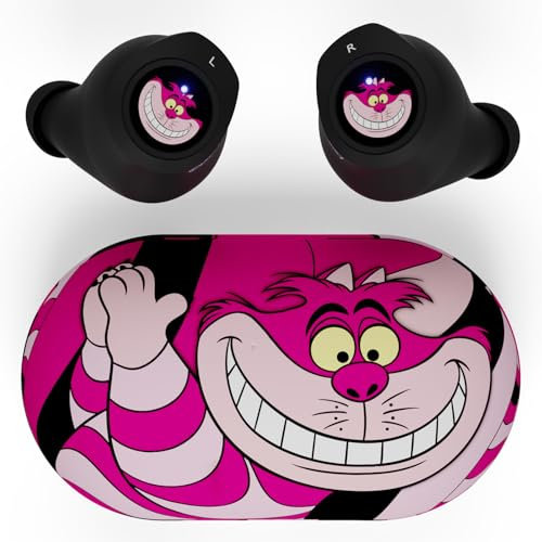 Disney Alice in Wonderland Bluetooth Earbuds w/Charging Case- Wireless Headphones w/Built-in Mic+ Up to 30 Hrs Playtime- Alice in Wonderland Gifts for Women, Men, All Fans of Alice in Wonderland