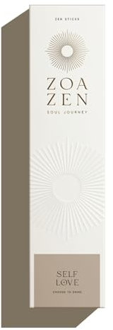 ZoaZen Self Love Räucherstäbchen – Handgefertigte Zen Sticks mit Palo Santo, Rose, Lavendel & Tonkabohne – Brenndauer Mind 60 Min. – Perfekt für Selfcare-Rituale & Yoga – 6er Set