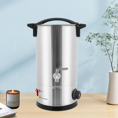 Groß Wachsschmelzer Elektrisch Wachs Melt Kerzenherstellung WachsschmelzgeräT Wachsschmelztopf Schmelzwachs-Ofen für Herstellung Seife Kerzen oder Kochen von Wasser zum Teekochen (10L Silber)