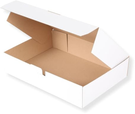 Karton 350 x 250 x 80 mm mit Seitenverschluss (75 Stück), DHL Kleinpaket, Versandkarton, Faltkarton, Schachtel, weiß