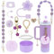 GLAITC 11 pièces Stanley Cup Accessories Bande Antidérapante pour Bouteille d'Eau,silicone Cup Bottom housse de protection,couvercle de paille,40 OZ Stanley quencher accessoires anti-fuite (Violet)