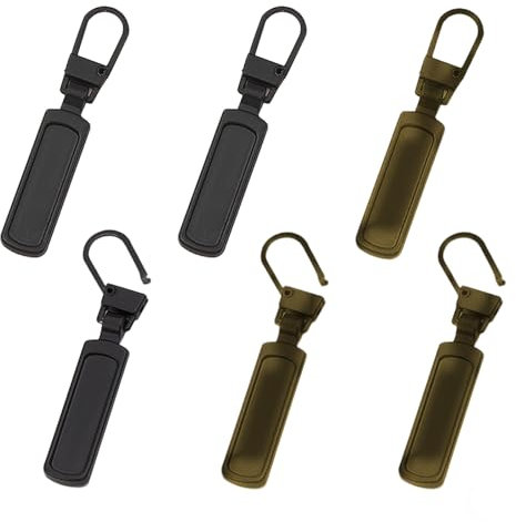 vgggrd 6 Stück Ersatzteile Reißverschluss Zipper, Universal Reißverschluss Zipper für Koffer Mantel Stiefel Jackenrucksäcke (Schwarz und Kupfer)
