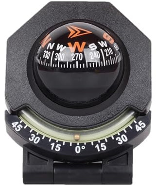Kugelkompass Auto, Dashboard Compass, Auto KOM-Pass Und Neigungsmesser, KOM-Pass Armaturenbrett Mit Neigungsmesser, Faltbarer, Im Dunkeln Leuchtender, Um 180 Grad Verstellbarer
