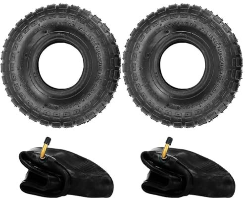 CROWNSHOP 2Pcs 4.10/3.50-4 tyre and tube Wheelbarrows Inner Tube for Wheelbarrows Bent Valve fits Sack Barrow Wheelbarrow Tire Replacement Inner Tubes (2)