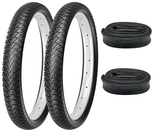 2er Set Fahrradreifen 18x1,75 Zoll 47-355 mit Autoventil Schläuchen AV