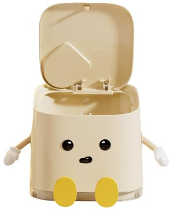 Générique Poubelle De Bureau Avec Couvercle | Poubelle Étanche À Ouverture Poussoir | Petite Poubelle De Bureau Avec Couvercle Étanche Corbeille À Ouverture Poussoir Pour Salle De Bain Ou Dressing
