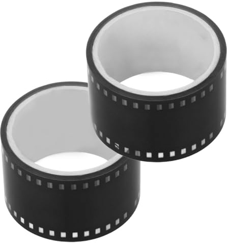 WRITWAA Künstlerisches Filmstreifen Dekoratives Klebeband 2 Rollen Abnehmbar Für Scrapbooking Fotoalben Und Diy Projekte Kreativ Basteln