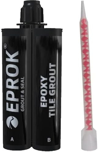 EPROK Epoxy Grout for Tile & Stone, Waterproof, Stain, Mold, Mildew, Crack & Chemical Resistant for Floor & Wall, Ready to Use, Easy to Apply & Clean (1, White, Unsanded) (black Magic 18)