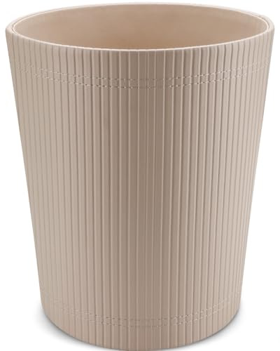 GORESE Office Waste Paper Bin - Trash Can Wastebasket,Garbage Container Bin for Storing and Holding Waste in Bathroom, Kitchen, Home Office, Craft Room(Beige)