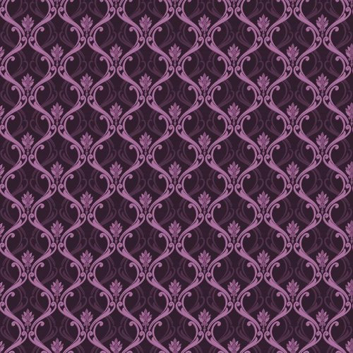 MyTinyWorld Dolls House Miniature Purple Classic Wallpaper Design