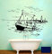 Wandtattoo Wandaufkleber Warnemünde Leuchtturm maritim M1487 - ausgewählte Farbe: *Dunkelblau* ausgewählte Größe:*S 80cm breit x 46cm hoch