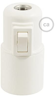 creative cables - Thermoplastisches E27-Lampenfassungs-Kit mit Kippschalter - Weiß