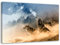 Feeby Wandbilder XXL Wolf Wald im Nebel 120x80 cm 1 Teilig Modern Wohnzimmer Schlafzimmer Bild auf Leinwand Leinwandbilder Bilder Kunstdruck Design Wanddeko Wildtiere Braun