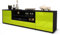 Stil.Zeit TV Schrank Lowboard Armida, Korpus anthrazit matt, Front Hochglanz-Design Limettengrün (180x49x35cm), mit Push-to-Open Technik & Leichtlaufschienen