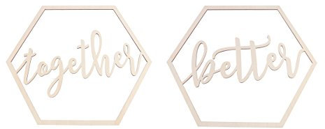 amosfun 2 Sechseck Hochzeit Stuhl Schilder Holz Better Together Braut Bräutigam Hochzeit Stühle zum Aufhängen