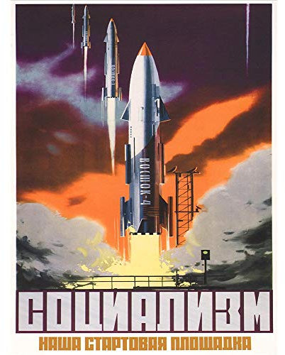 Wee Blue Coo Soviet Space Rocket Launch USSR Communism Art Print Poster Wall Decor Kunstdruck Poster Wand-Dekor-12X16 Zoll