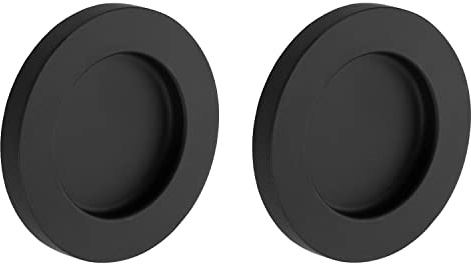 Griffmuschel zum Aufkleben | Schwarz matt | rund | 70 x 10 mm | 1 Paar