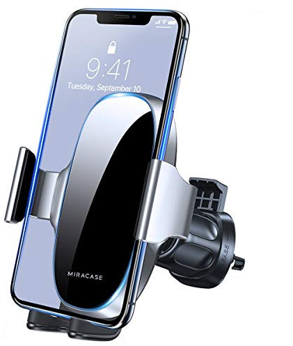Miracase Handyhalterung Auto Handyhalter fürs Auto Lüftung Universale KFZ Smartphone Halter für iPhone 15 Pro Max/ 14/13/ 12/11/ SE/XS/XR/X/ 8/7/ Samsung/Huawei/Xiaomi usw Silber