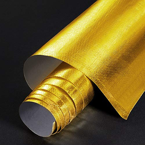 BBTO Lámina de Fibra de Vidrio Aluminizada con Respaldo Adhesivo Cubierta de Barrera de Protección de Calor Práctico Estera Protectora de Calor para Manguera y Coche (Plateado, 36 x 48 Pulgadas)