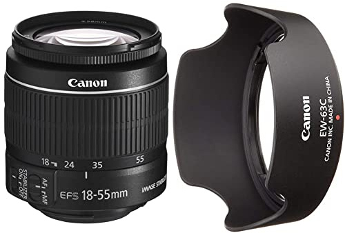 Canon EF-S Zoom Lens 18 mm - 55 mm - f/3.5-5.6 IS MK II & EW-63C lens hood for EF-S 18-55mm f/3.5-5.6 IS STM objective