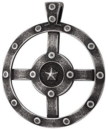 Mittelalter Anhänger Rad-Kreuz 925 Sterling-Silber für Herren