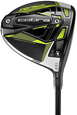 COBRA, Driver Radspeed 2021 (mano destra maschile, Project X Hzrdrus Rdx Blue, X Flex, 9) Uomo, Nero opaco-Giallo Turbo, Standard