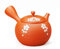 Théière Japonaise Kyusu Ronde, Céramique Tokoname Traditionnelle, 320cc, Orange et Fleurs de Cerisiers Shidarezakura Tamahikari, Avec Filtre Intégré, Fabriqué au Japon 玉光作